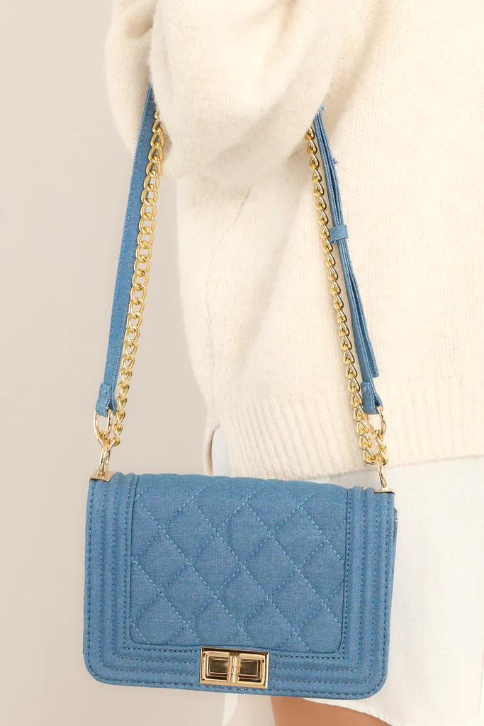 Save Me One Denim Quilted Handbag | Red Dress 