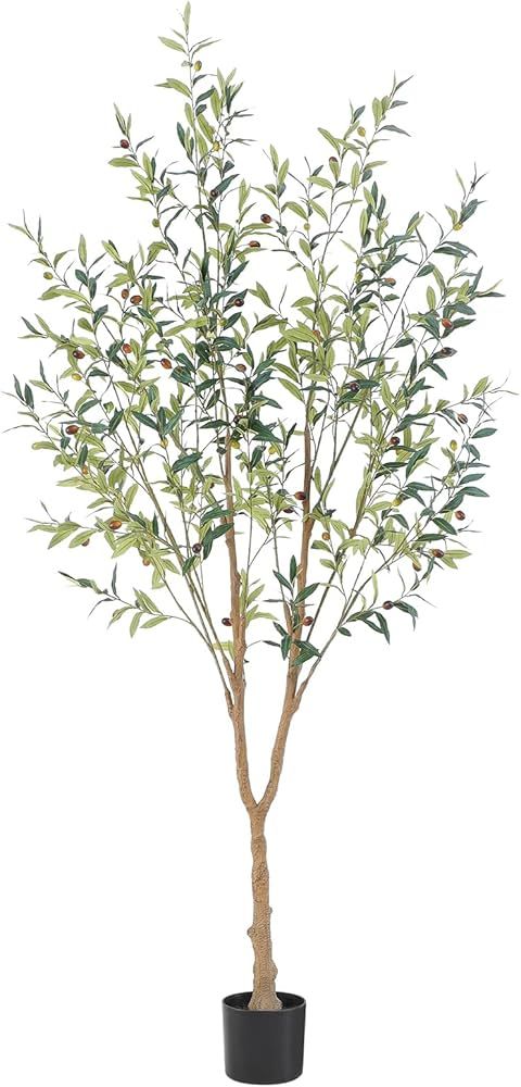 Nafresh Tall Fuller Style Faux Olive Tree，7Ft(84”) Realistic Potted Silk Artificial Olive Tre... | Amazon (US)