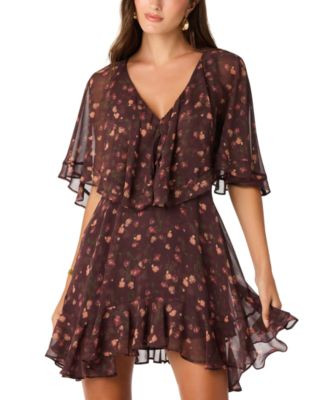 Astr the Label Women's Short-Sleeve Lilah Dress - Eggplant F | Macy's