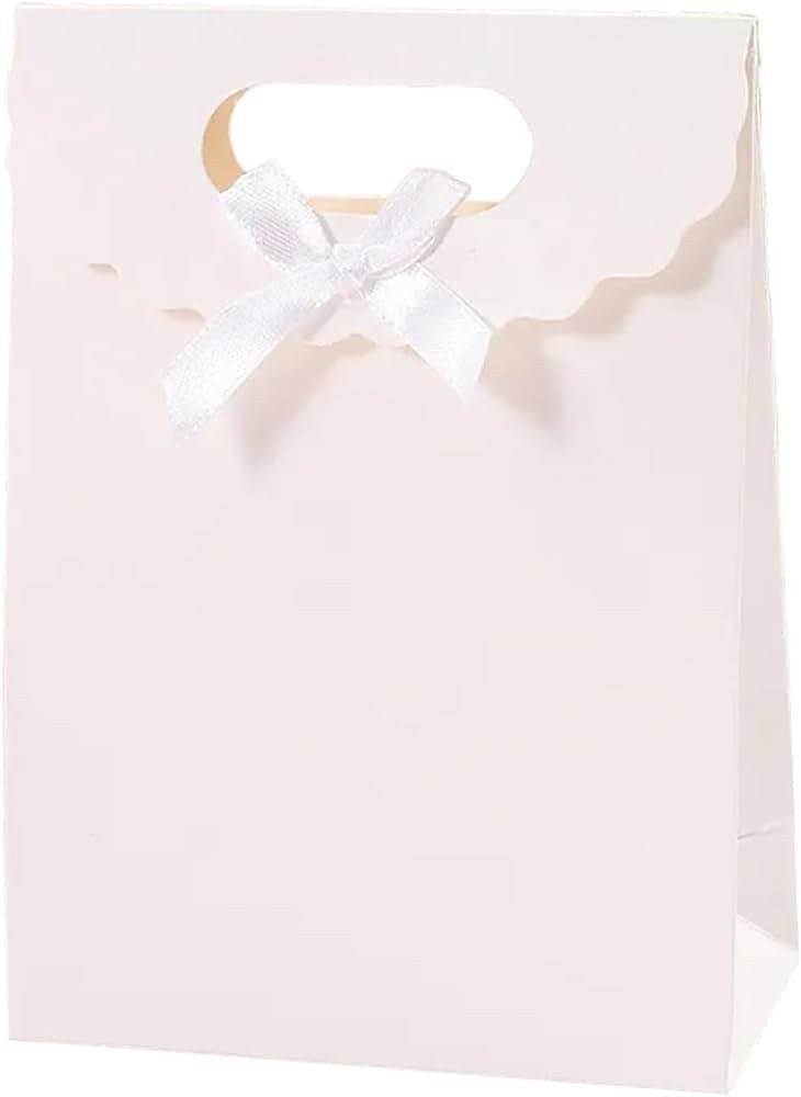 piqiya 12pcs Bow Party Favor Bags,White Gift Bags with Handles,Candy Bags for Wedding,Mothers Day... | Amazon (US)