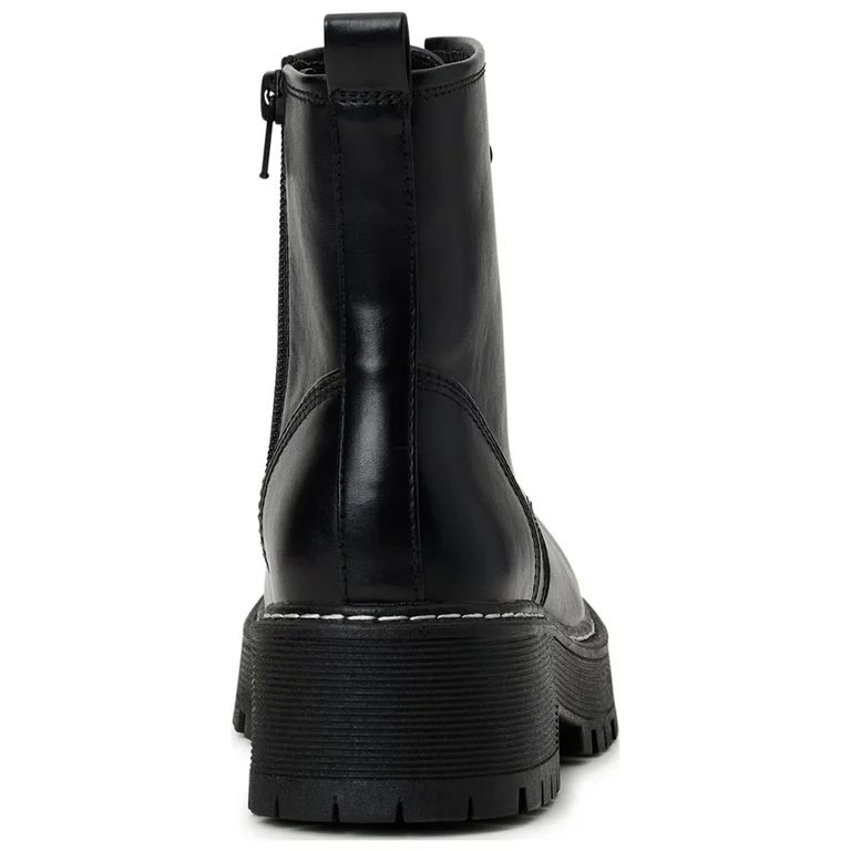 No Boundaries Women's Lug Sole Combat Boots, Wide Width | Walmart (US)
