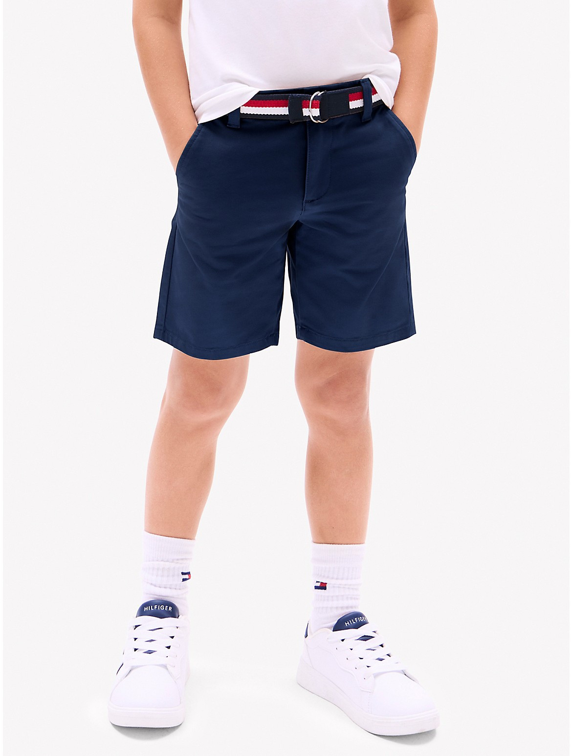 Tommy Hilfiger Boys' Kids' Belted Chino Short - Navy - 10 | Tommy Hilfiger (US)