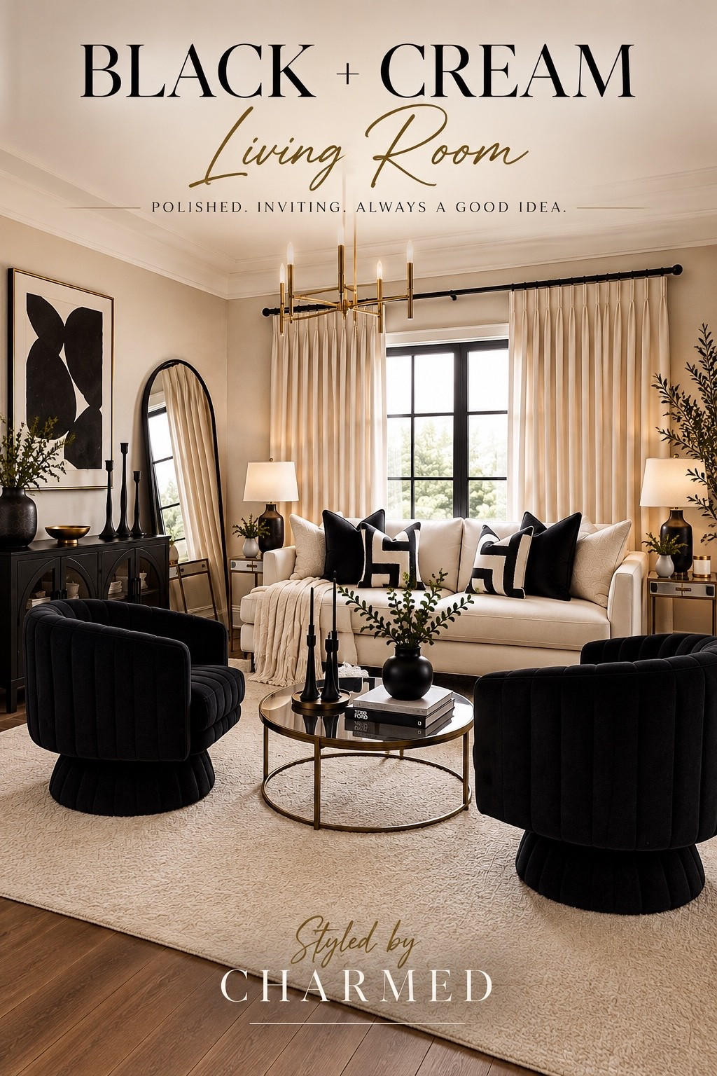 Black + cream will forever be one of my favorite combinations. The contrast gives the room definition while the softer neutral pieces keep everything feeling warm and inviting. These are the pieces I’d pair together for a polished living room that feels elevated without doing too much.

Shop the pieces from this look below.

#StyledByCharmed #homedecor #homestyling

#LTKHome #LTKSaleAlert #LTKOver40