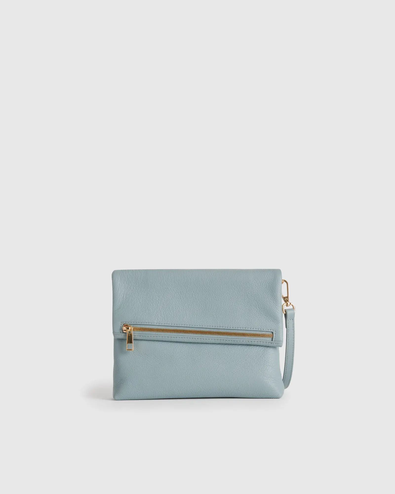 Italian Leather Convertible Foldover Clutch | Quince
