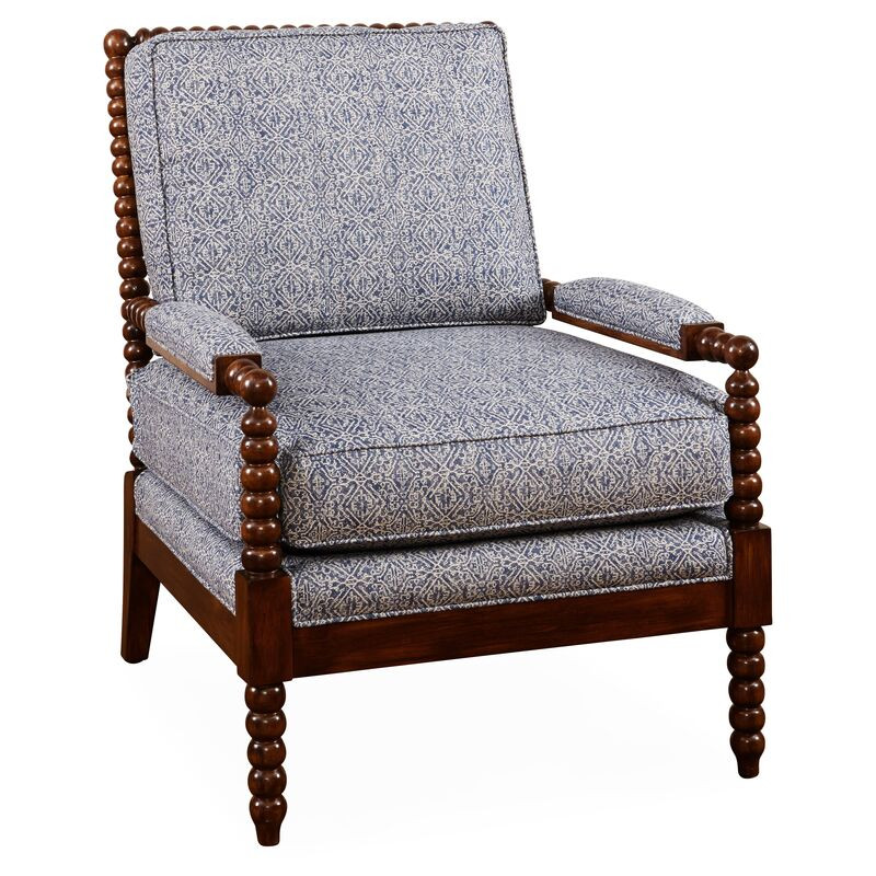 Bankwood Spindle Chair, Indigo/Espresso | One Kings Lane