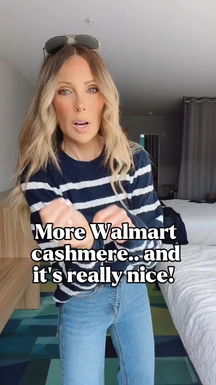 I did NOT have Walmart jeans and cashmere on my fall bingo card, but here we are.

The jeans are so good, the cashmere feels way more expensive than it is, and the prices are kind of ridiculous.

Walmart is absolutely showing off this fall and I’m not mad about it.

Linking everything before the good sizes disappear.