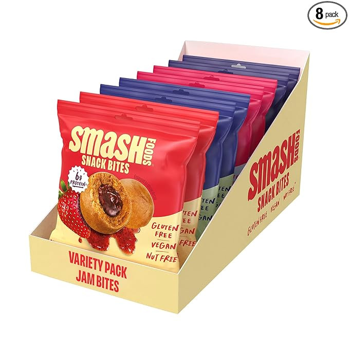 Smash Foods Energy Bites | Variety Pack | 5 Gluten-Free Vegan Snack Balls with No Sugar Added | P... | Amazon (US)