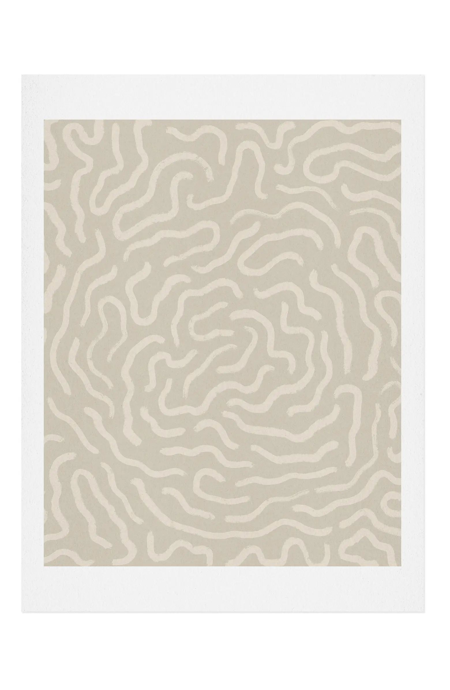 Deny Designs Neutral Organic Maze Art Print | Nordstrom | Nordstrom