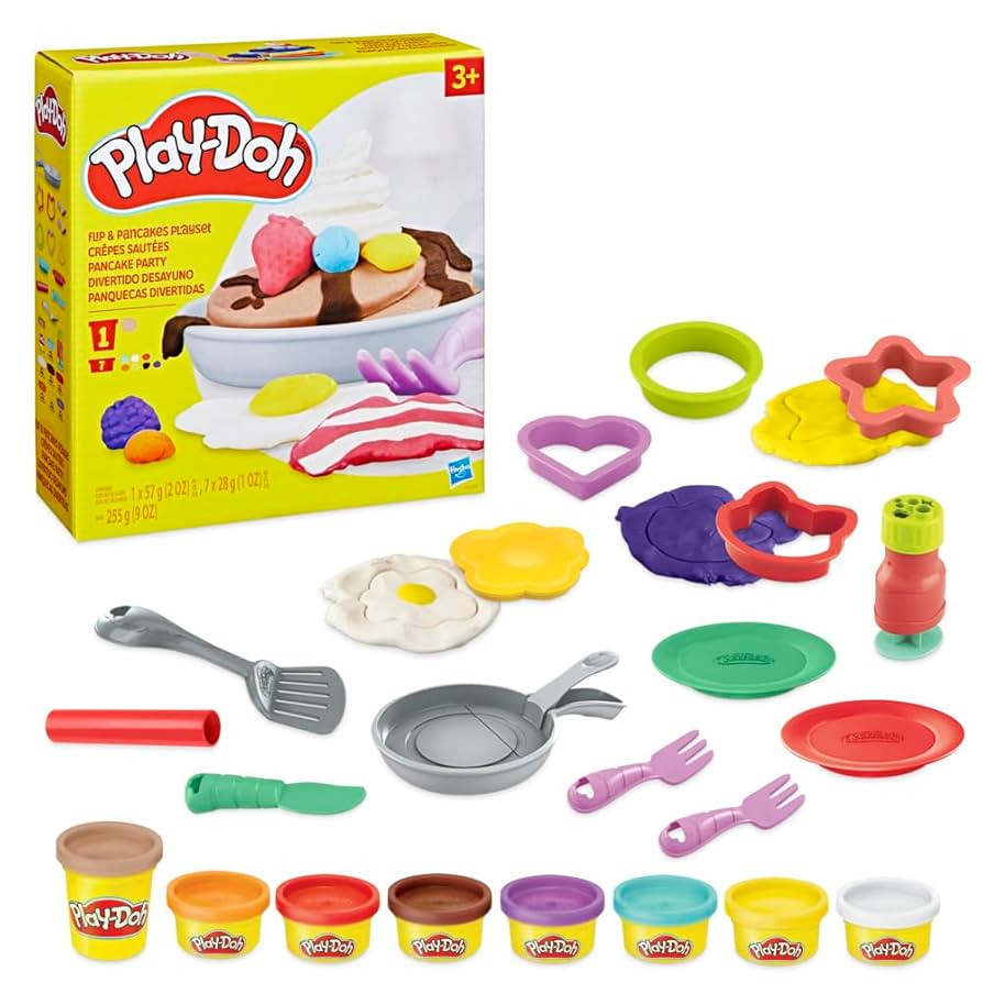 Play-Doh Kitchen Creations Flip 'n Pancakes Set with 14 Accessories & 8 Cans, Back to School Clas... | Amazon (US)