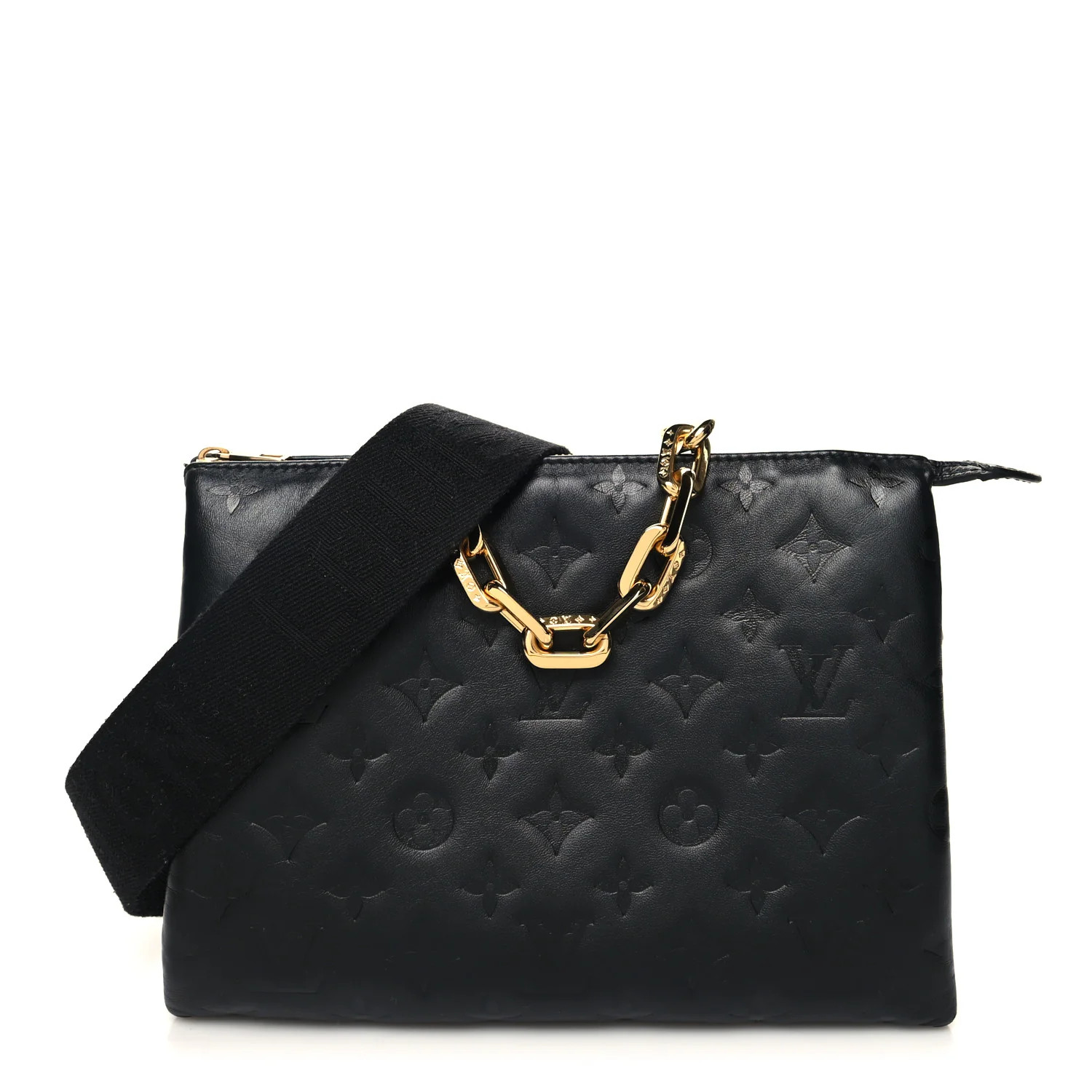 Lambskin Embossed Monogram Coussin PM Black | FASHIONPHILE (US)