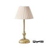 My Texas House 13" Brass Metal Rechargeable Cordless Table Lamp | Walmart (US)