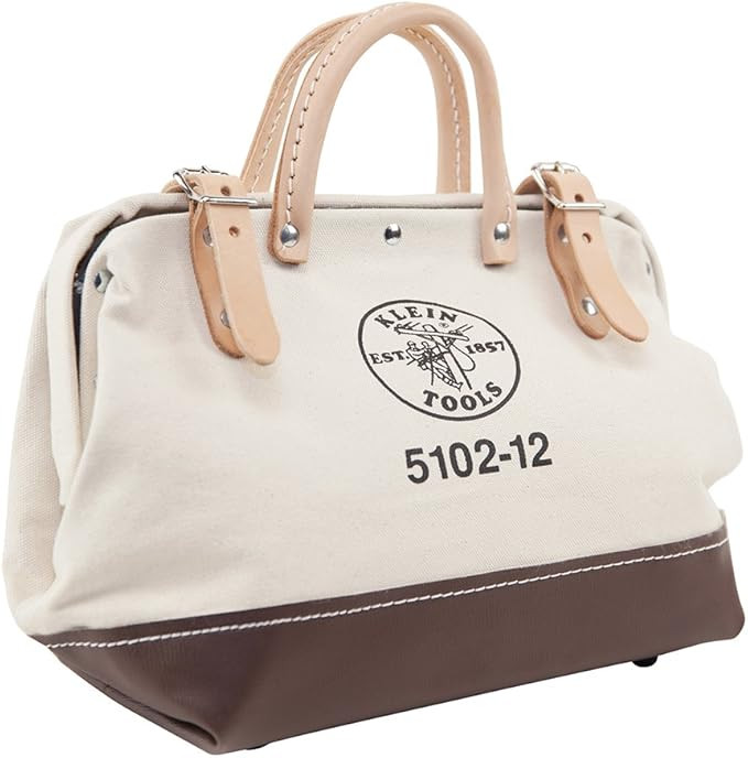 Klein Tools 5102-12 Heavy Duty Natural Canvas Tool Bag, Tool Tote, Multi-Purpose Bag with Wide Hi... | Amazon (US)
