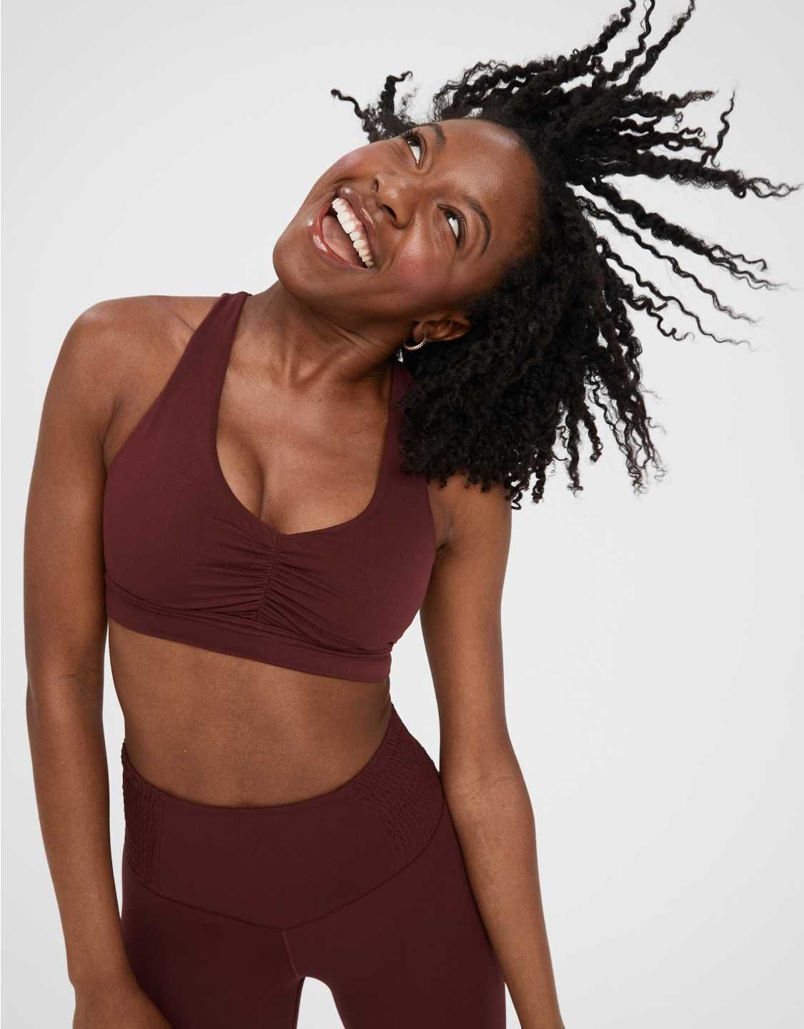 OFFLINE By Aerie Real Me Ruched Sports Bra | American Eagle Outfitters (US & CA)