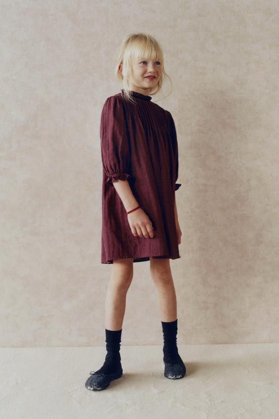 SHINY DOTTED MESH DRESS | Zara US