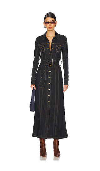 X-long Fitted Denim Jacket in Indigo | Revolve Clothing (Global)