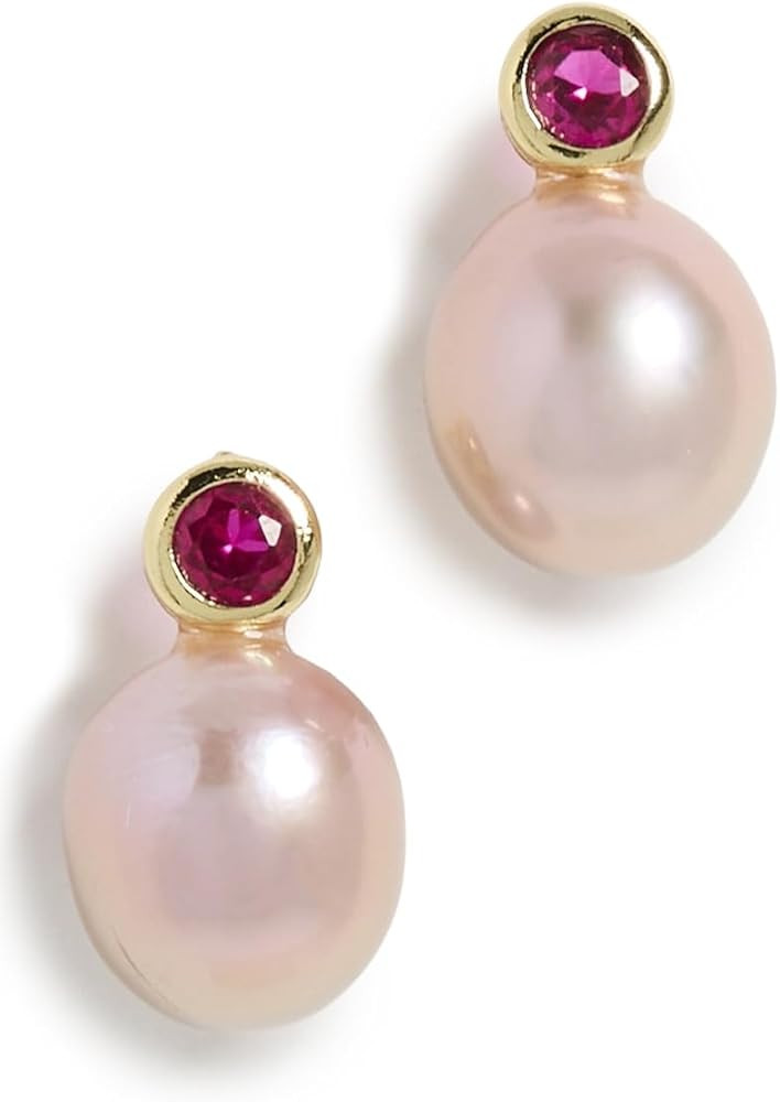 SHASHI Women's Aisha Stud Earrings, Rose, Pink, One Size | Amazon (US)