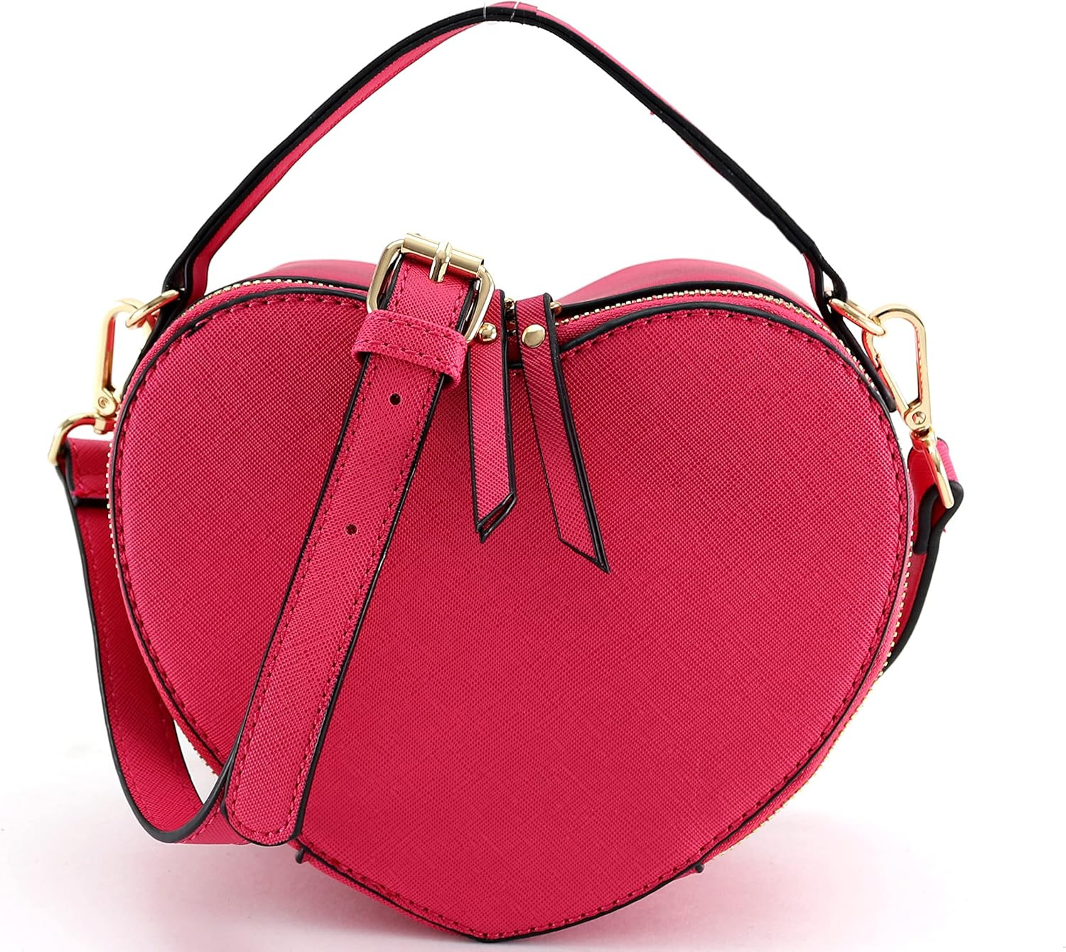 Amazon.com: Cute Heart Shape Girls Womens Vegan Leather Small Handle Satchel Crossbody Purse… (... | Amazon (US)