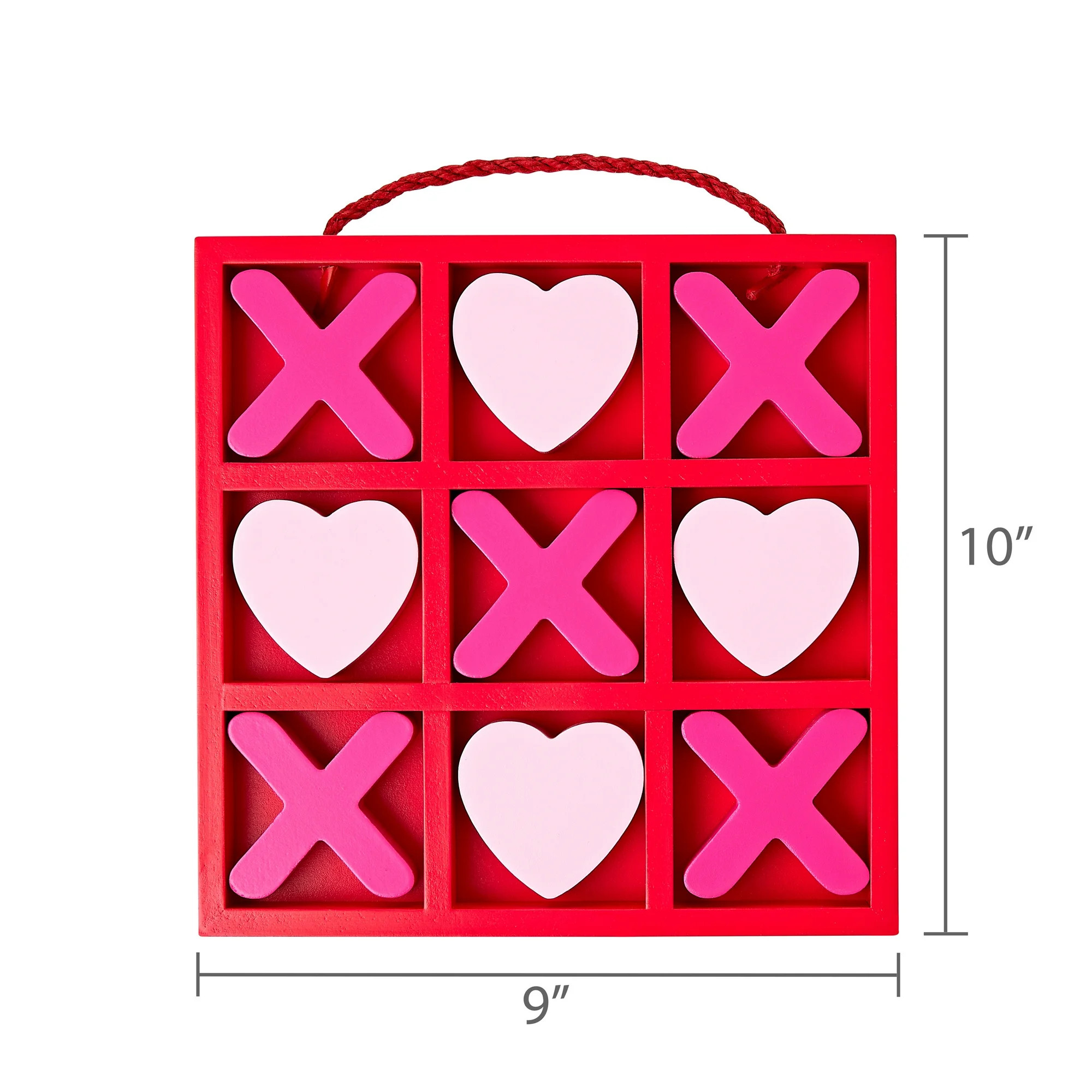 Valentine's Day Red & Pink Heart XOXO Tic Tac Toe Game Tabletop Decoration, 9.75", by Way To Cele... | Walmart (US)