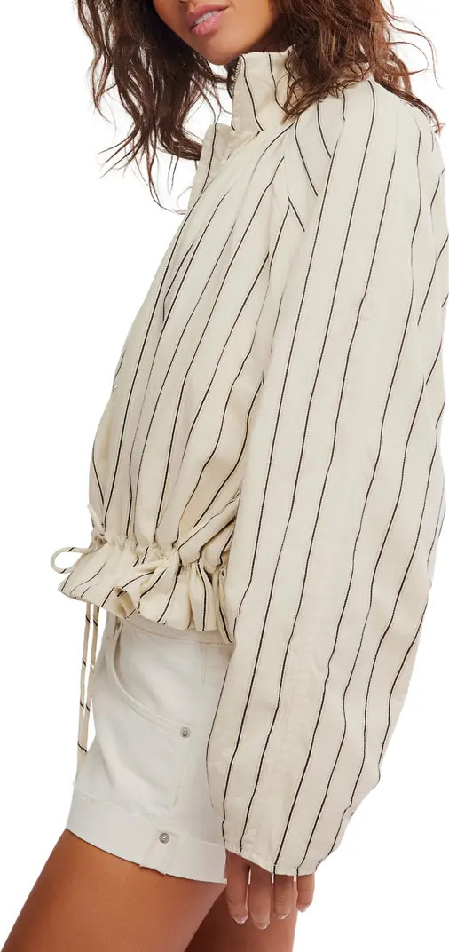Devon Stripe Ruffle Hem Jacket | Nordstrom