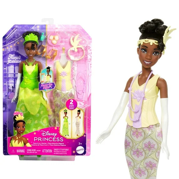 Disney Princess 2-in-1 Stories Tiana Fashion Doll with 2 Snap-On Bodices, 2 Skirts & 9 Accessorie... | Walmart (US)
