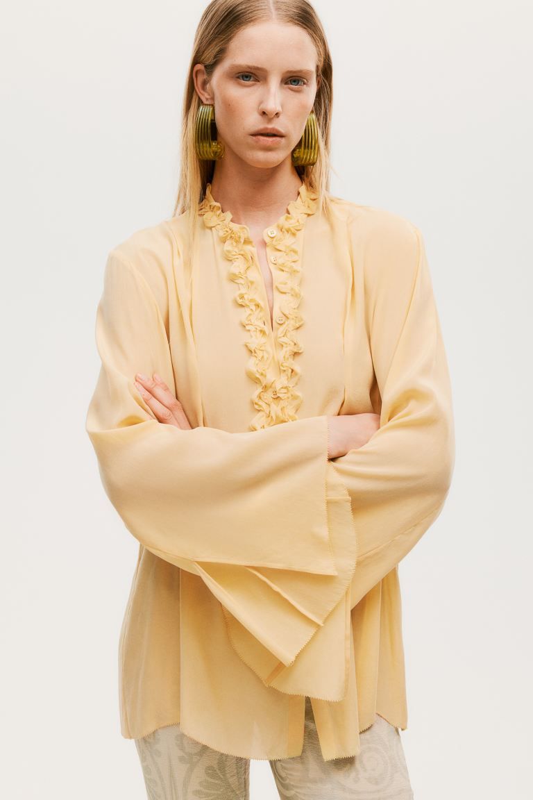 Silk-blend Embellished Blouse | H&M (US + CA)