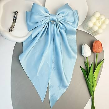 Jumbo Bow Clip with Tails Hair Bow Clip For Woman Girls Silky Satin Hair Barrettes Clip Large Bow... | Amazon (US)
