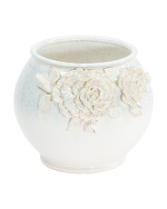 13in Floral 3d Applique Ceramic Planter | TJ Maxx