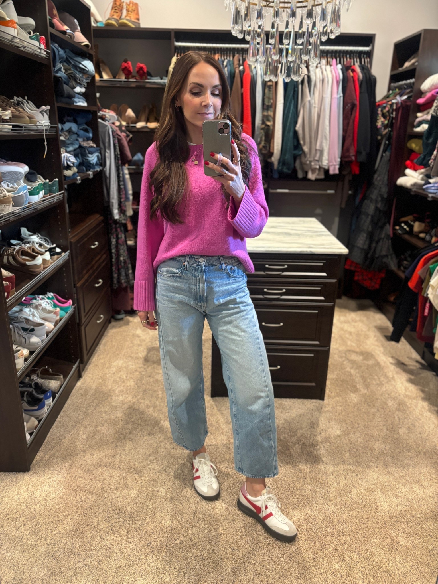 Outfit of the day - I sized up in the jeans to a 27 and wearing a small in the sweater.