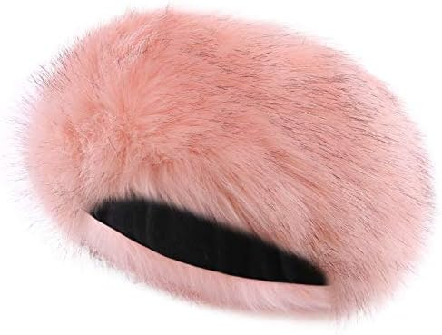Faux Fur Headband Winter Earwarmer , Pink Coffee | Amazon (US)