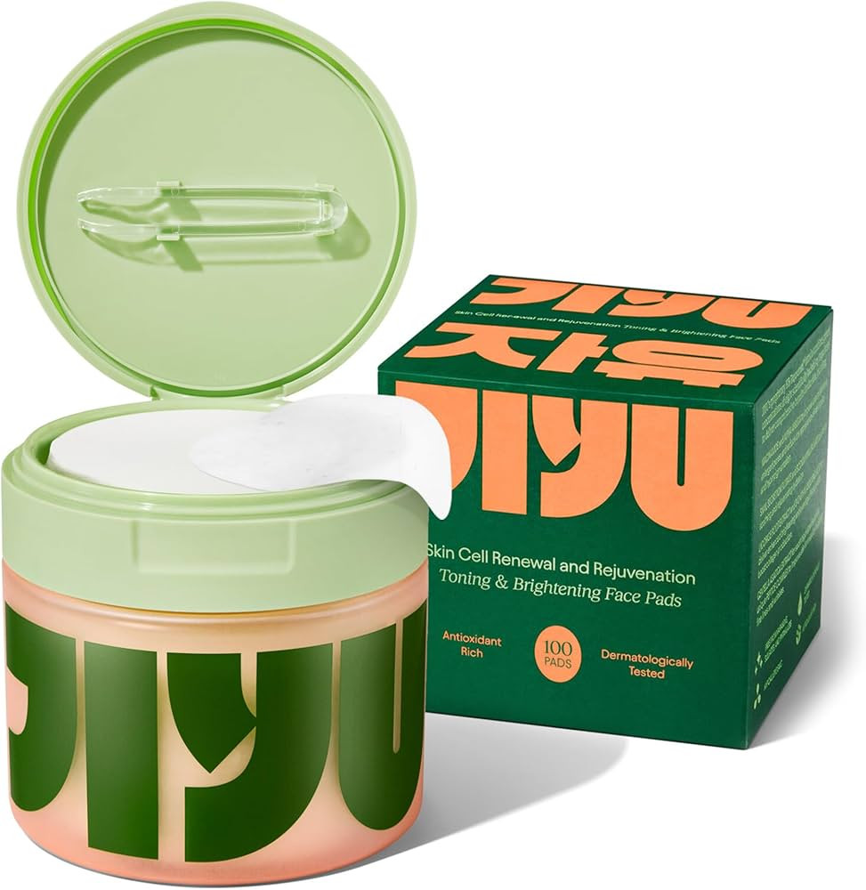JiYu Toning Polish Pads - Korean Skincare for Dark Spots, Wrinkles & Dull Skin - Hydrating Facial Treatment with Snail Mucin, Niacinamide, Peptides & Centella - 100 Count | Amazon (US)