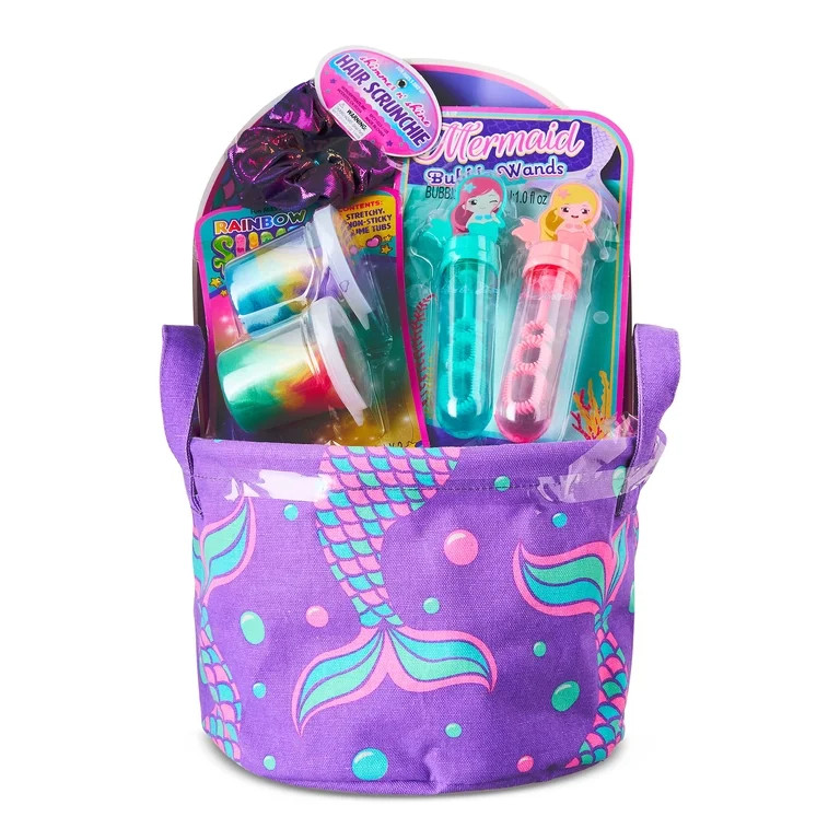 Prefilled Mermaid Fabric Bin Easter Basket Gift Set, by Wondertreats | Walmart (US)
