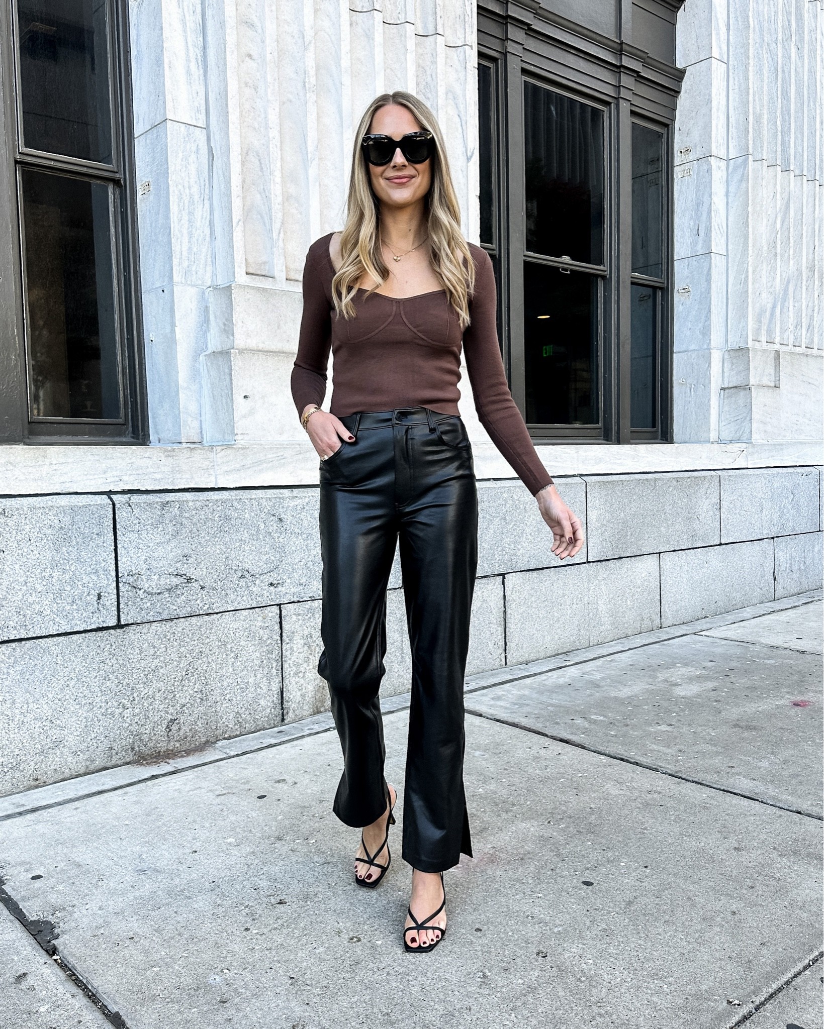 Fashion Jackson wearing Abercrombie fall outfit, faux leather pants, 

#LTKSeasonal #LTKunder100 #LTKstyletip