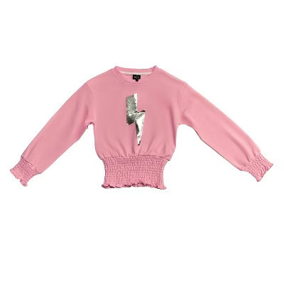 Girl Kids Lightning Bolt Pink Sweatshirt - little Olin 12 | Target