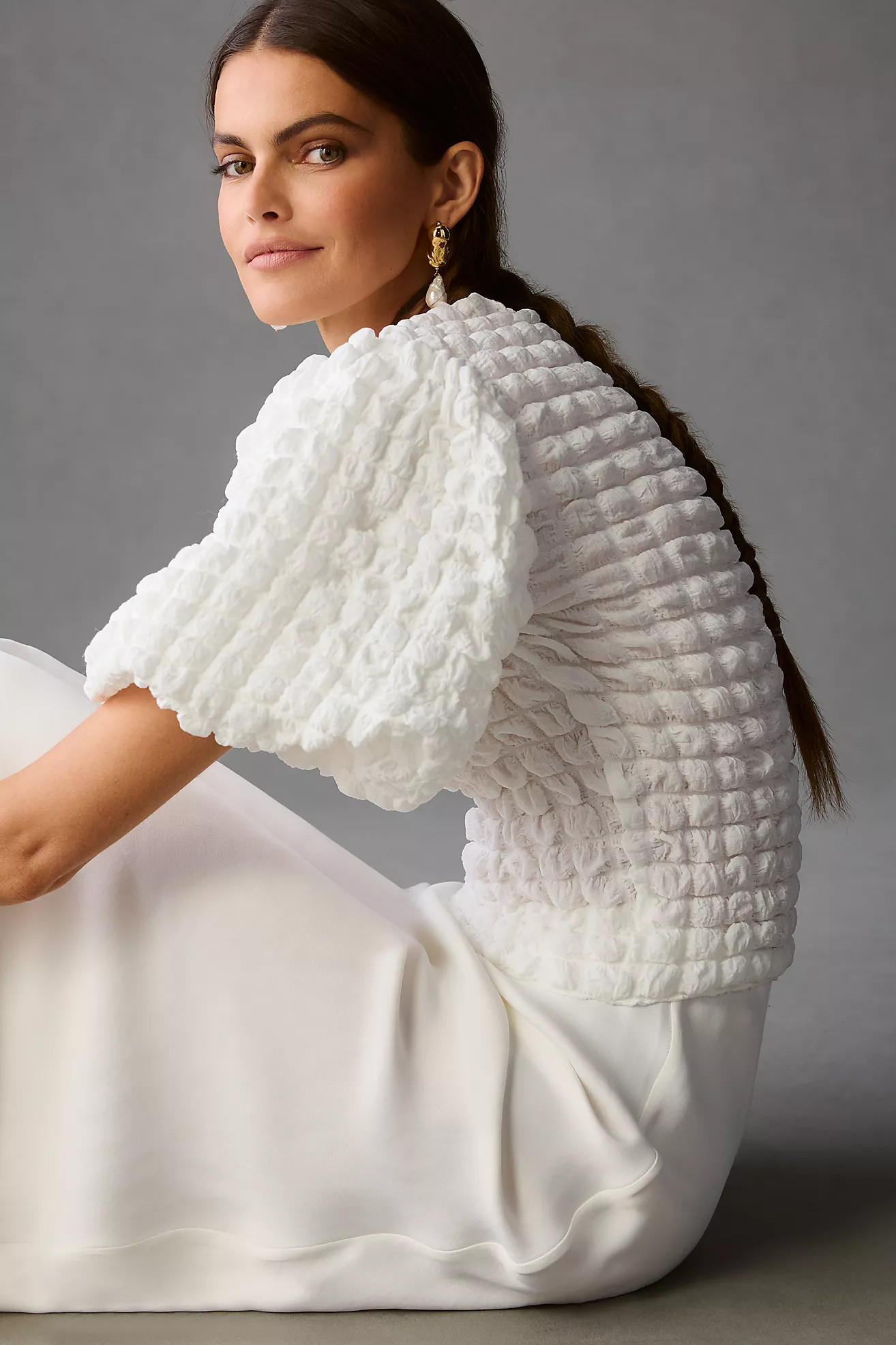 Eri + Ali Textured Puff-Sleeve Top | Anthropologie (US)