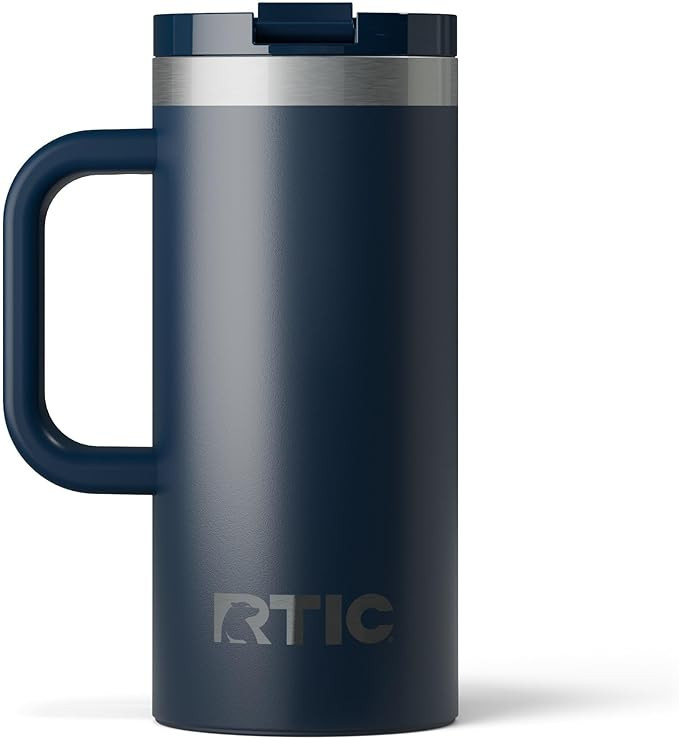 RTIC 16oz Road Trip Travel Mug with Lid and Handle, Insulated, Stainless Steel, Metal, Double Wal... | Amazon (US)