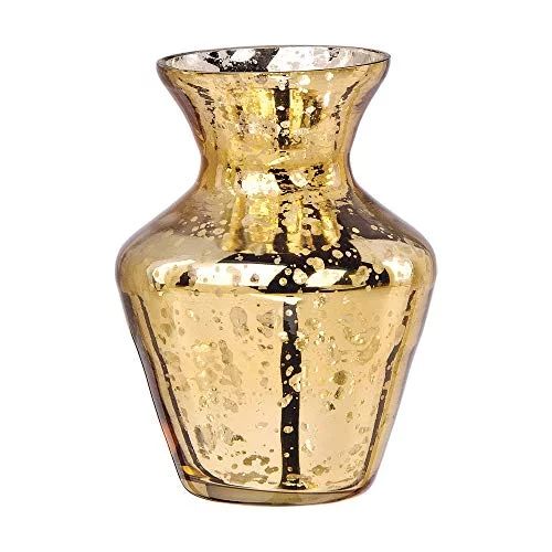 Luna Bazaar Vintage Mercury Glass Vase (4-Inch, Penelope Mini Urn Design, Gold) - Decorative Flow... | Walmart (US)