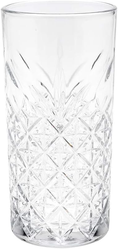 Timeless 15 oz Beverage Glass - Etched - 3" x 3" x 6 1/4" - 6 count box - Restaurantware | Amazon (US)