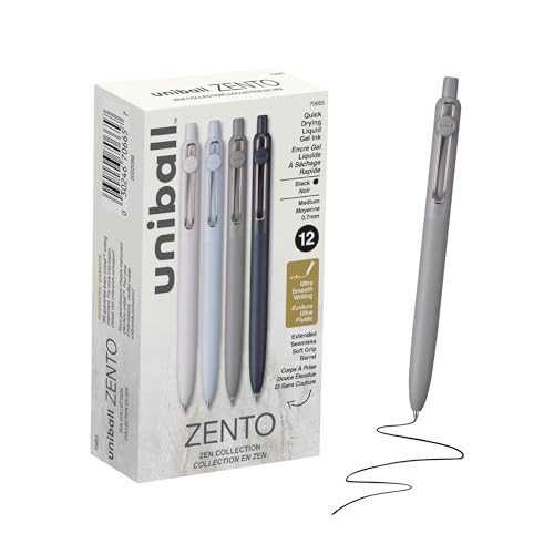 uniball\u2122 Zento Gel Pens, Black Ink, 0.7mm Medium Point, 12 Count | Amazon (US)