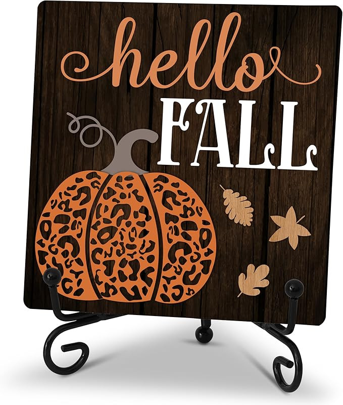 ZIIUFRN Autumn Decor Pumpkin Hello Fall Decor, Thanksgiving Decorations, Farmhouse Rustic Home De... | Amazon (US)