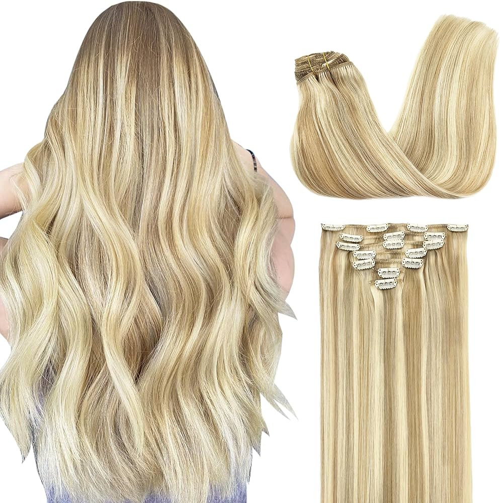 GOO GOO Clip in Hair Extensions Real Human Hair, Remy Human Hair Extensions Clip ins for Women, N... | Amazon (US)