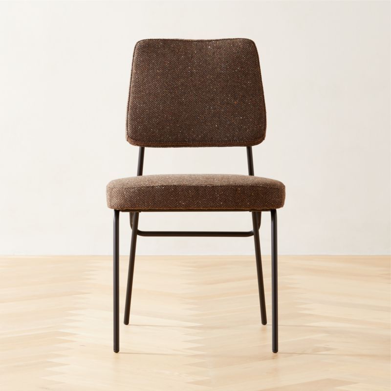 Laze Modern Brown Upholstered Dining Chair | CB2 | CB2