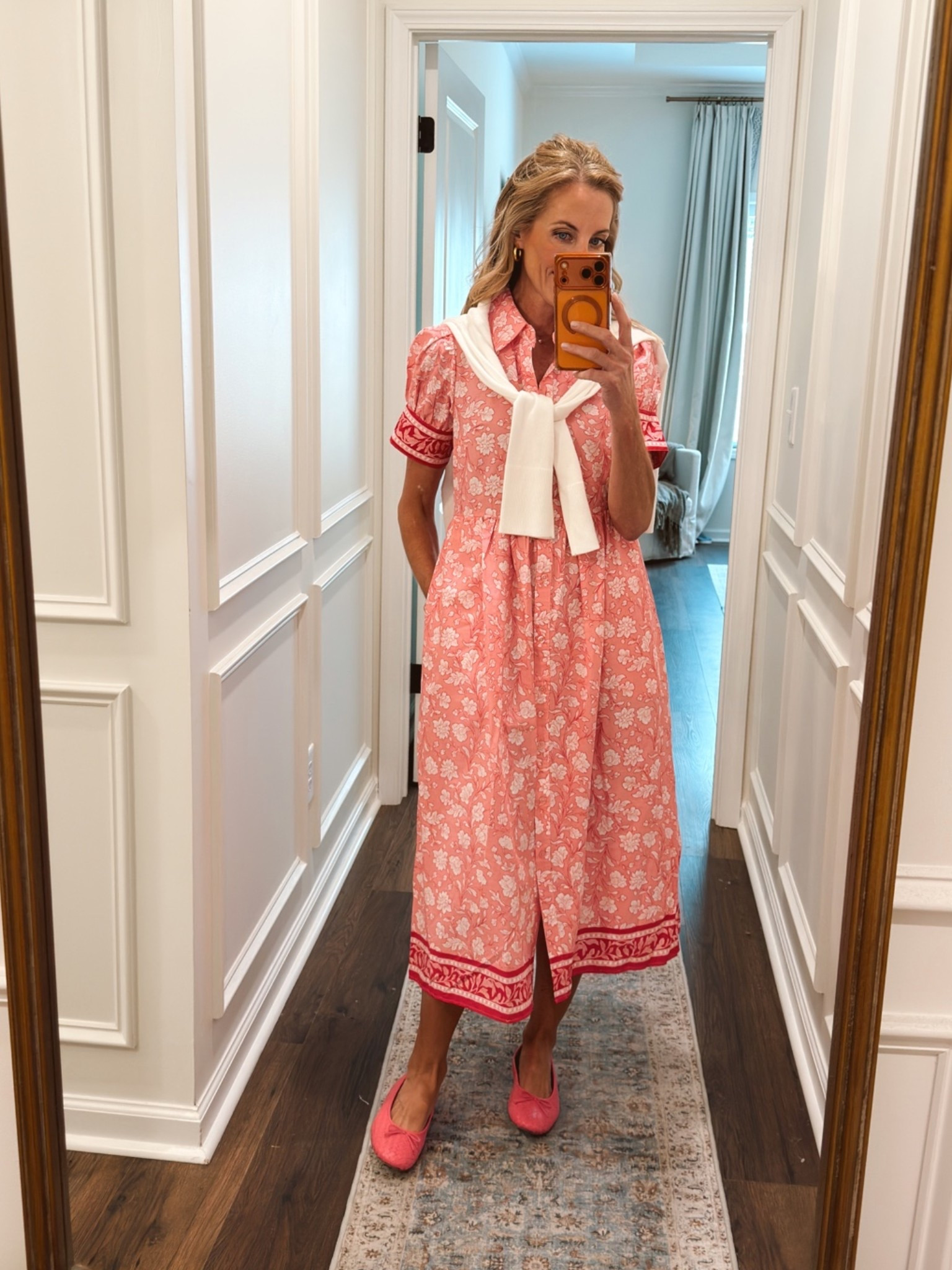 This might be the perfect teacher dress. 💗🍎

This Belk short-sleeve midi dress is under $50 and is one of those easy pieces you can throw on and instantly look put together. I added a Walmart cardigan over my shoulders and the cutest Walmart flats under $25 for an easy, affordable teacher outfit that works now and straight into fall.

Classic, comfortable, classroom-ready and SO cute. This is exactly the kind of teacher style over 40/50 I love!

Teacher outfit | teacher fashion | affordable teacher clothes | Belk dress | Belk fashion | teacher dress | dresses under $50 | Walmart shoes | Walmart fashion | affordable flats | Walmart cardigan | back to school outfits | teacher workwear | fall teacher outfits | work outfit ideas | women over 40 style | women over 50 style | affordable fashion | midi dress | classroom outfits | instructional coach style | workwear for women | budget friendly fashion | preppy teacher style | feminine workwear