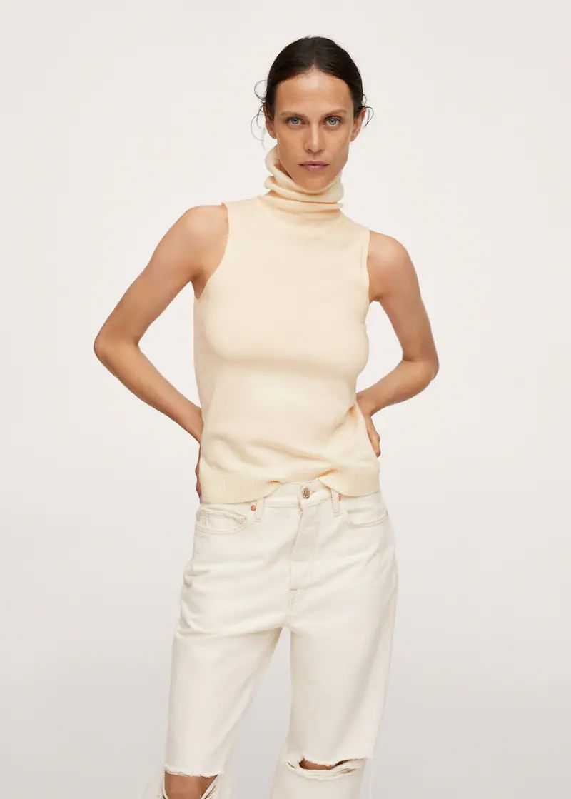 Turtleneck knit top | MANGO (US)