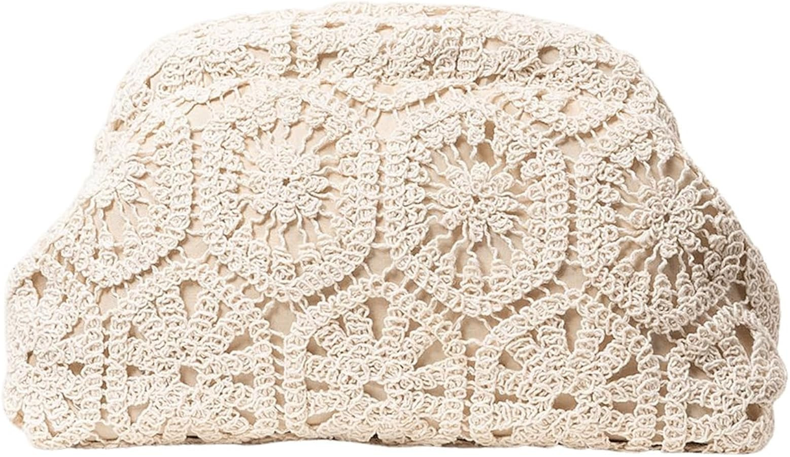 OYOANGLE Women's Floral Crochet Clutch Purse Hollow Out Dumpling Pouch Beach Vacation Handbags | Amazon (US)