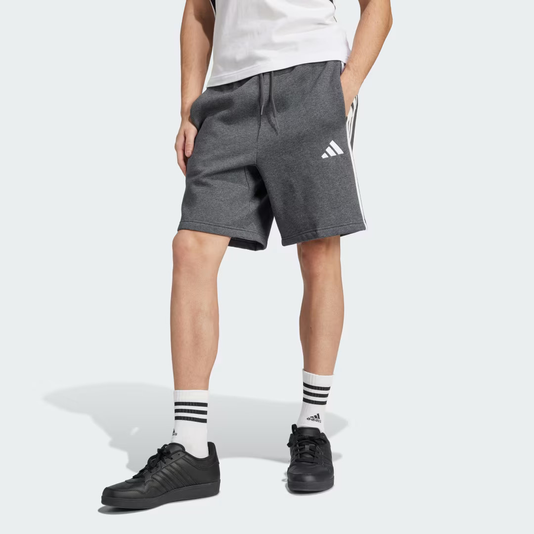 adidas Essentials 3-Stripes Fleece Shorts Medium Grey Heather XL Mens | adidas (US)