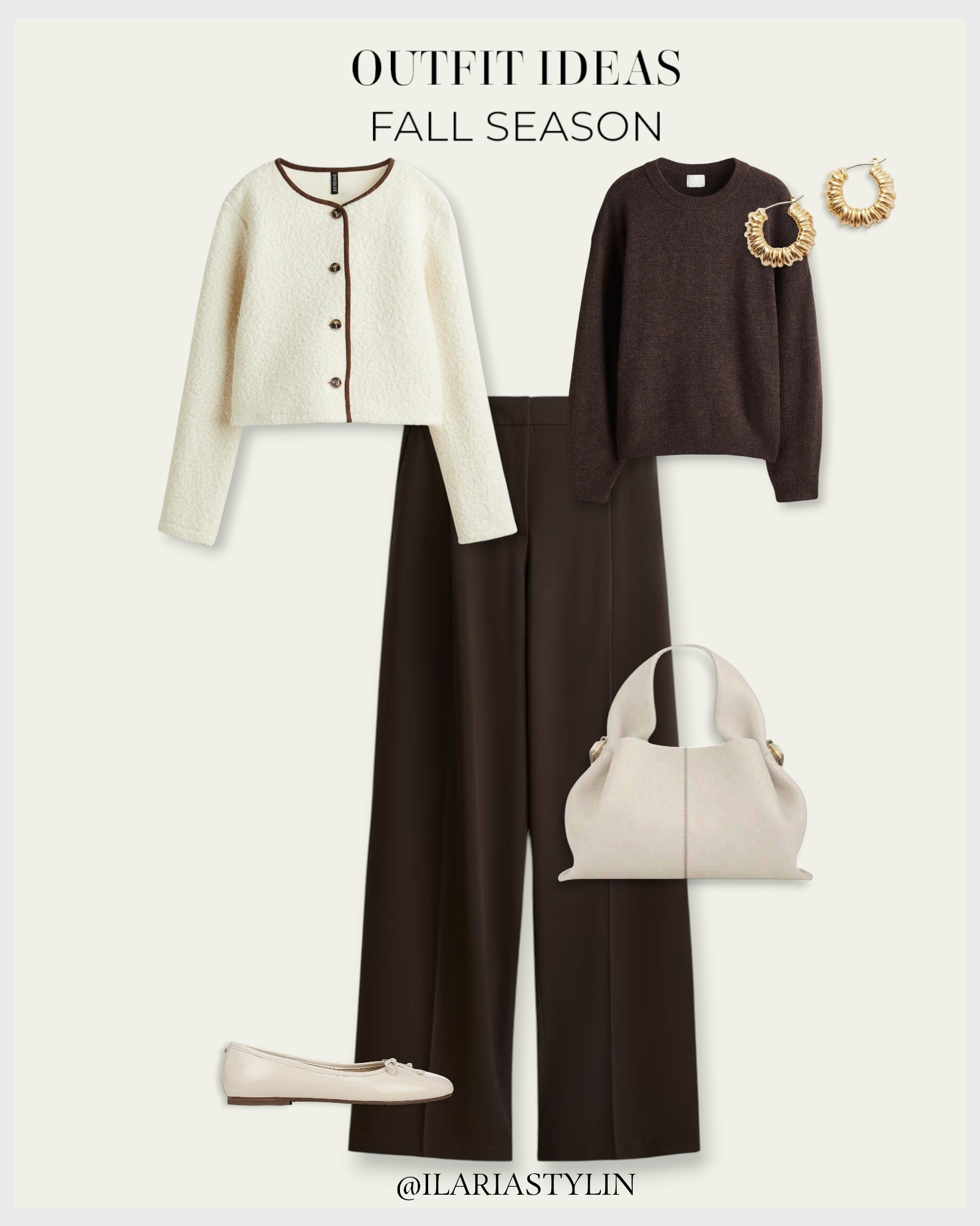 OUTFIT IDEAS: Fall Season 🍂 autumn outfit, fall outfit, cream cardigan, teddy fleece cardigan, brown sweater, loose-fit sweater, brown pants, wide leg pants, dress pants, cream flats, ballet flats, cream bag, handbag, casual outfit, chic outfit, casual chic outfit

#LTKSeasonal #LTKStyleTip #LTKWorkwear