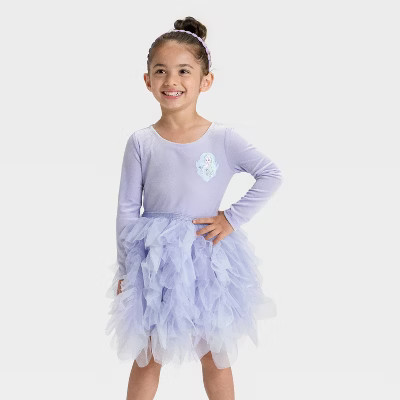 Toddler Girls' Disney Frozen Elsa Ballerina Dress - Purple 4T | Target