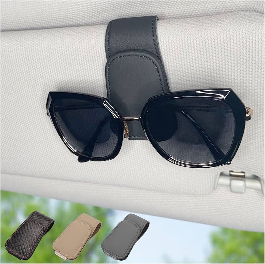 CHOSMOYI Magnetic Leather Sunglass Holder for Car, Sunglasses Clip for Car Visor, Auto Interior A... | Amazon (US)