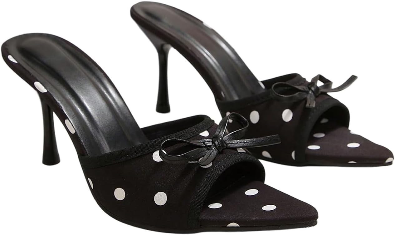 BEAUDRM Women's Lace Kitten Heels Dressy Mini Heels Mesh Heeled Sandals | Amazon (US)