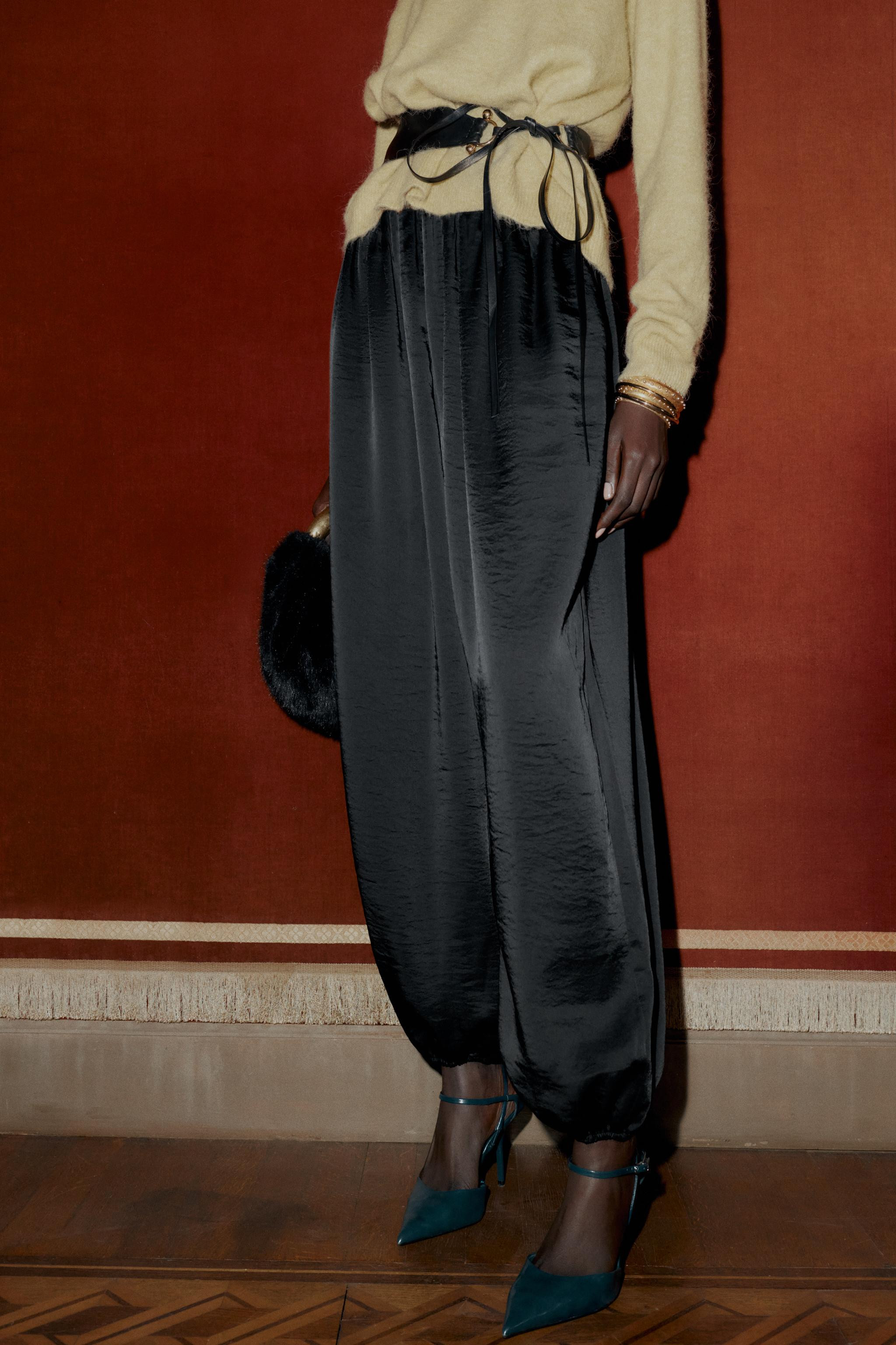 SATIN BALLOON TROUSERS | Zara US